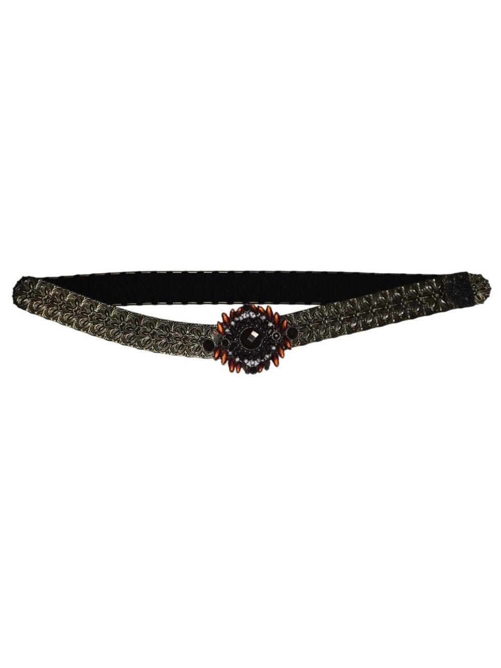 Vintage Jeweled and Metal Floral Belt Adjustable 33"  Boho Fairy READ - Picture 4 of 11